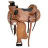 AHS us Designer Natural Ranch Roping Saddle with Cut Shape Black Cow Soft Leather seat (17") view 1