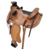 AHS us Designer Natural Ranch Roping Saddle with Cut Shape Black Cow Soft Leather seat (17") view 3