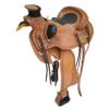 AHS us Designer Natural Ranch Roping Saddle with Cut Shape Black Cow Soft Leather seat (17") view 4