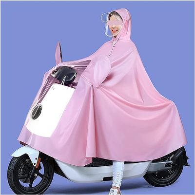 Hooded wheelchair rain cover,Bicycle poncho, Hooded Rain Poncho, Waterproof Cycling Raincoat, Windproof Unisex Rain Cape, for Bike, Ebike, Motorcycle, Mobility Scooter Rain Poncho Cover (Color : Pink,