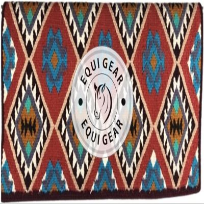 EQUIGEAR Horse Western Ranch Saddle pad/New Zealand Wool Western Saddle Blanket Top Wool Saddle pad Size 34" L x 36" W (Customization Available) z137