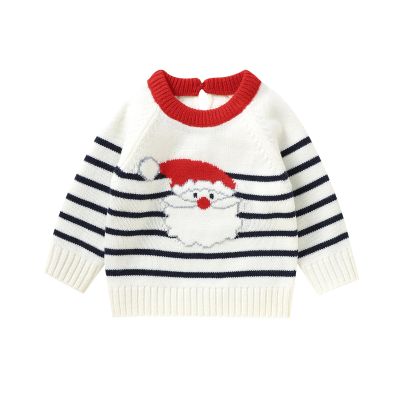 Karwuiio Toddler Baby Boy Christmas Sweater Long Sleeve Knite Sweater Fall Winter Clothes (White Santa Claus, 9-12 Months)