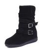 SACFOF Womens Ankle Boots Slip On Mid-Calf Slouch Booties Fashion Casual Slouch Buckle Strap Mid Calf Booties view 1