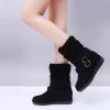 SACFOF Womens Ankle Boots Slip On Mid-Calf Slouch Booties Fashion Casual Slouch Buckle Strap Mid Calf Booties view 3