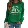 Faithgee North Pole Milk and Cookie Co Sweatshirt North Pole Cookie Sweatshirt Merry Christmas Sweatshirt Funny Gifts Tee Green view 1