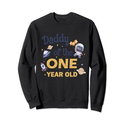 Boy 1st Birthday Daddy ONE Space Rocket Spaceman Bday Party Sweatshirt
