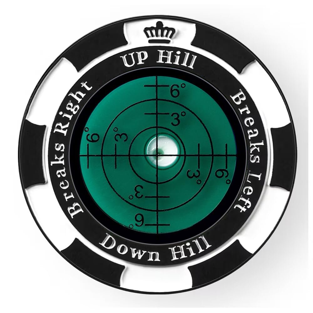 Prodigora SlopeMaster ProGreen Reader - Golf Ball Marker with High Precision Green Reading Aid Golf Accessories for Men Women (Black&DarkGreen)