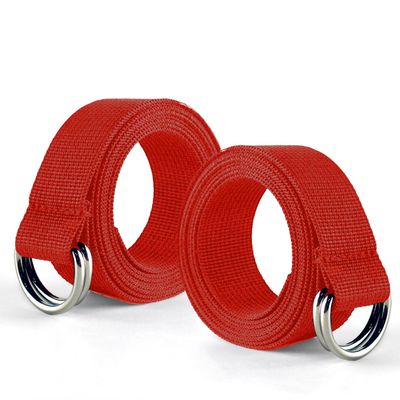 Clocean Web Football Belt with Two Stainless Steel D Rings 52' Football Pants Belt for Men Women Kids Youth Boys Girls (Red)