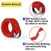 Clocean Web Football Belt with Two Stainless Steel D Rings 52' Football Pants Belt for Men Women Kids Youth Boys Girls (Red) view 2
