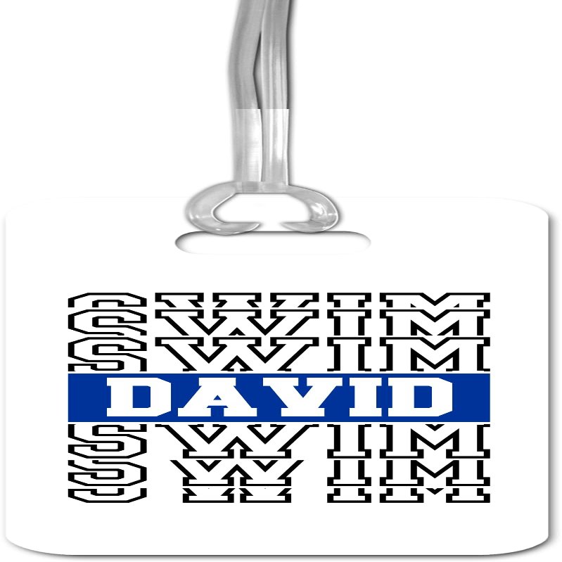 Daisy Lane Swim Bag Tag Personalized, Christmas Stocking Stuffer, Swimmer Gift Idea for Boy Girl, Waterproof Swimming Team Present (Blue)