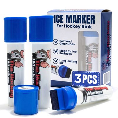 The Hockey Marker for Rink and Training  Long Lasting Line Marker for Center and Skill Lines on Ice, Designed for Hockey Coaches and Goalies, Used in Ice Hockey Practice and Training Drills - Blue