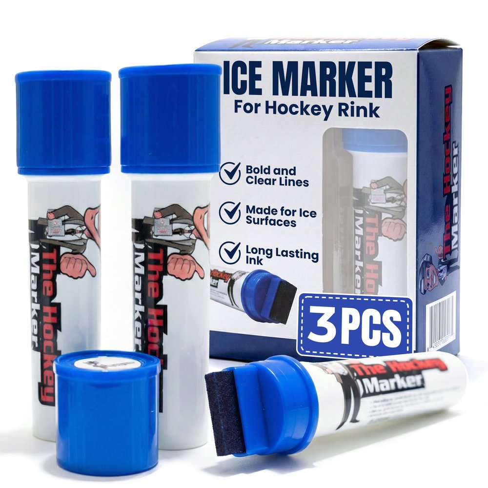The Hockey Marker for Rink and Training  Long Lasting Line Marker for Center and Skill Lines on Ice, Designed for Hockey Coaches and Goalies, Used in Ice Hockey Practice and Training Drills - Blue