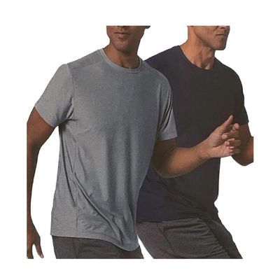 32 Degrees Cool Men's 2 Pack Stretch Quick Dry Casual Performance Tee Shirts (US, Alpha, Medium, Regular, Regular, Dark Gray/Black)