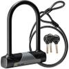 Via Velo Bike U-Lock with Cable, Heavy Duty Anti-Theft Bicycle U Locks with 8mm Braided Steel and 3 Keys, 4ft Length Security Cable for Bike, Scooter Mountain Road Bike view 1