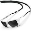 ATTCL Sports Polarized Sunglasses for Men: Secure Anti-Slip Lightweight TR90 Square Frame UV Protection for Driving Fishing Climbing 1124 White-Black view 1