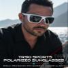 ATTCL Sports Polarized Sunglasses for Men: Secure Anti-Slip Lightweight TR90 Square Frame UV Protection for Driving Fishing Climbing 1124 White-Black view 2