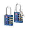 Forge Dual-Opening: Key or Combination Access Lock, TSA Approved Locks for Luggage, Pelican case, Travel, Gym, School, Stainless Steel Shackle. (Blue 2 Pk) view 1