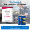 Forge Dual-Opening: Key or Combination Access Lock, TSA Approved Locks for Luggage, Pelican case, Travel, Gym, School, Stainless Steel Shackle. (Blue 2 Pk) view 2