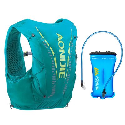 12L High Capacity Hydration Backpack with 1.5L Water Bladder Lightweight Trail Running Vest for Hiking, Cycling, Climbing, Camping (Turquoise with 1.5L Water Bladder, M/L)
