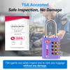 Forge Dual-Opening: Key or Combination Access Lock, TSA Approved Locks for Luggage, Pelican case, Travel, Gym, School, Stainless Steel Shackle. (Purple, 2 Pk) view 2
