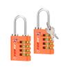 Forge Dual-Opening: Key or Combination Access Lock, TSA Approved Locks for Luggage, Pelican case, Travel, Gym, School, Stainless Steel Shackle.(Orange, 2 Pk) view 1