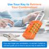 Forge Dual-Opening: Key or Combination Access Lock, TSA Approved Locks for Luggage, Pelican case, Travel, Gym, School, Stainless Steel Shackle.(Orange, 2 Pk) view 4