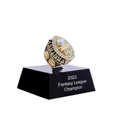 guancrown 2023 Fantasy Football Championship Trophy Ring | Award For Fantasy Football League Winner (size 10, ring with case)