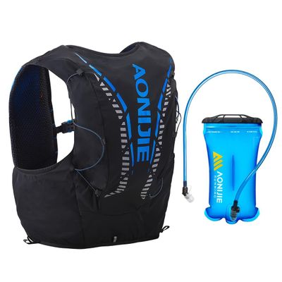 12L High Capacity Hydration Backpack with 1.5L Water Bladder Lightweight Trail Running Vest for Hiking, Cycling, Climbing, Camping (Black with 1.5L Water Bladder, L/XL)