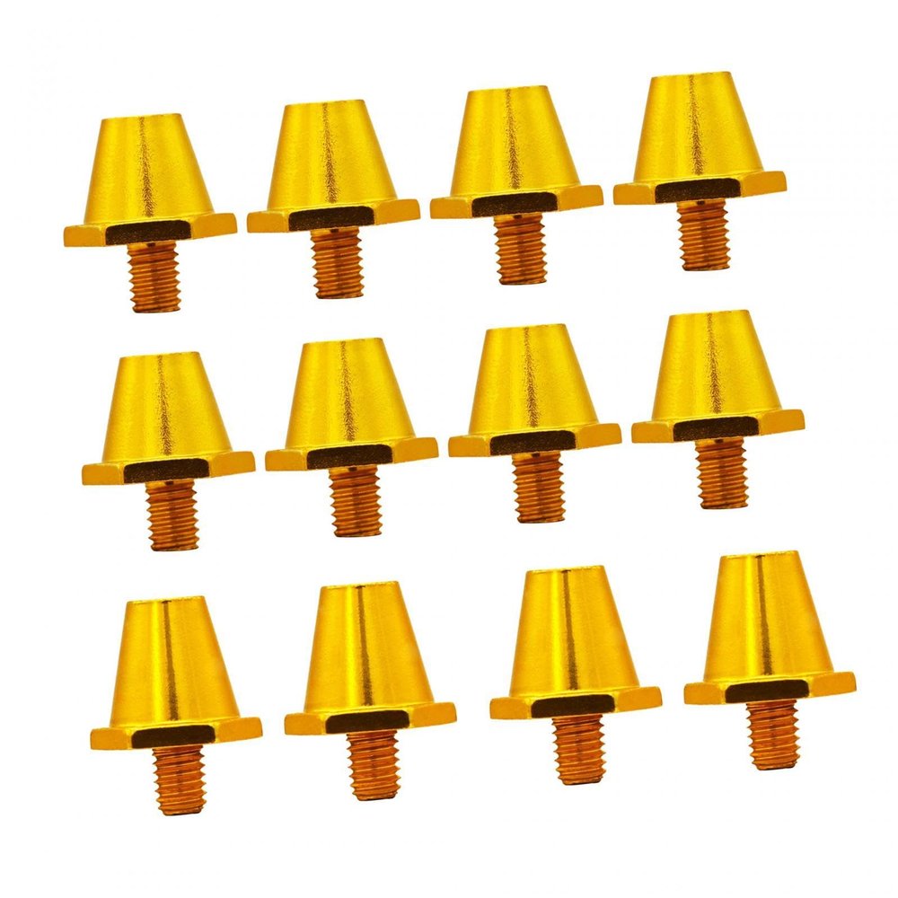 Colaxi 12x Football Boot Spikes, Soccer Anti Slip Screw in Football Cleats Replacement Spikes for Athletic, Sneakers, 11mm 13mm, Gold