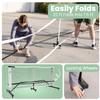 Foldable Pickleball Set with Net  Portable Outdoor Net with Wheels, 4 Paddles, Balls & Markers, Instant Setup, Compact Storage (7.5), Regulation Size for Driveway & Backyard Games, Easy Relocation view 2
