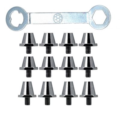 Colaxi 12x Football Boot Spikes, Soccer Anti Slip Screw in Football Cleats Replacement Spikes for Athletic, Sneakers, 11mm 13mm, Grey with Wrench