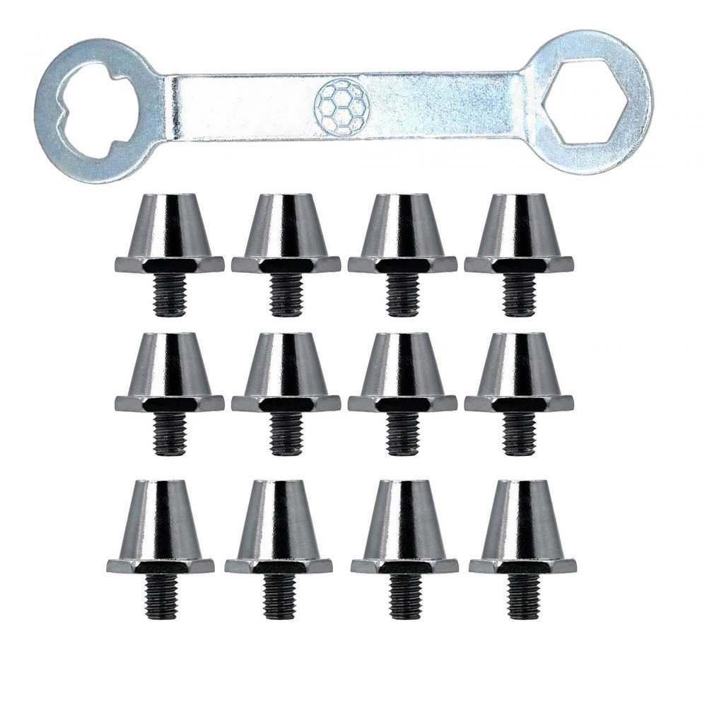 Colaxi 12x Football Boot Spikes, Soccer Anti Slip Screw in Football Cleats Replacement Spikes for Athletic, Sneakers, 11mm 13mm, Grey with Wrench