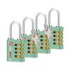 Forge Dual-Opening: Key or Combination Access Lock, TSA Approved Locks for Luggage, Pelican case, Travel, Gym, School, Stainless Steel Shackle. (Green, 4 Pk) view 1