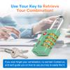 Forge Dual-Opening: Key or Combination Access Lock, TSA Approved Locks for Luggage, Pelican case, Travel, Gym, School, Stainless Steel Shackle. (Green, 4 Pk) view 4