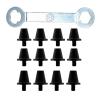 12x Football Boot Spikes, Soccer Anti Slip Screw in Football Cleats Replacement Spikes for Athletic, Sneakers, 13mm 15mm, Black with Wrench
