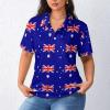 Australia Flag Womens Polo Shirts Short Sleeve Golf Shirts Casual Tennis Shirts for Work Business 4XL view 2