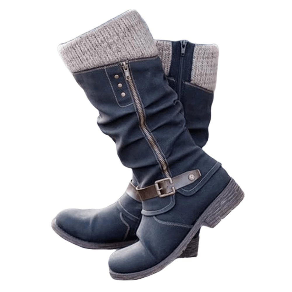 Cowboy Boots For Women Wide Calf Pink Cowboy Boots Women Western Boots Cowgirl Boots Ladies Pointy Toe Fashion Embroidered Knee High Stitching Almond Chunky Heel Retro Classic Boot Pull-On