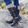 Cowboy Boots For Women Wide Calf Pink Cowboy Boots Women Western Boots Cowgirl Boots Ladies Pointy Toe Fashion Embroidered Knee High Stitching Almond Chunky Heel Retro Classic Boot Pull-On view 2