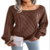Xingfenly Women Casual Square Collar Buttons Long Sleeve Knitted and Sweaters for Autumn Winter s2 Green8 XS view 4