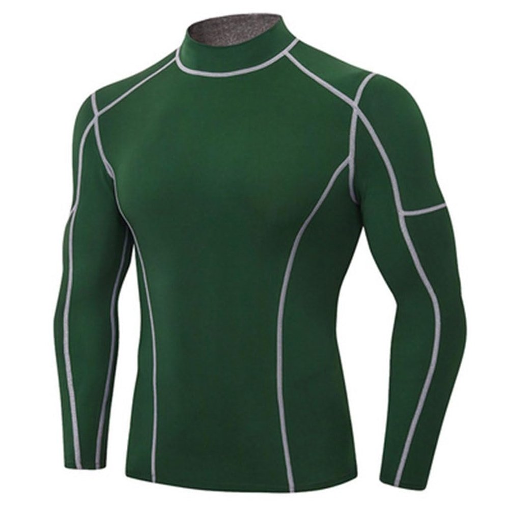 BaMfy compression shirt Men's tight-fitting shirts, long-sleeved sports training shirts, sports running bottoming shirts(A2,X-Large)