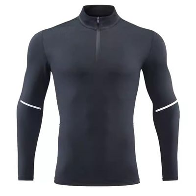 compression shirt Men's tight-fitting shirt top long-sleeved sports bottoming training, high-necked tight-fitting shirt(A6,Large)