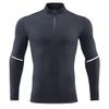 compression shirt Men's tight-fitting shirt top long-sleeved sports bottoming training, high-necked tight-fitting shirt(A6,Large) view 1