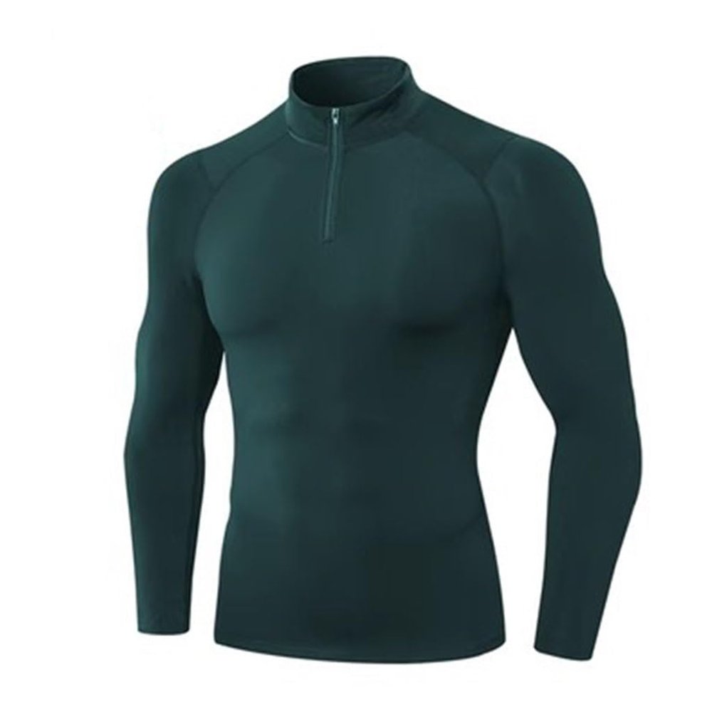 BaMfy compression shirt Men's long sleeved warm and tight fitting shirt, running shirt, sports training shirt(A6,X-Large)