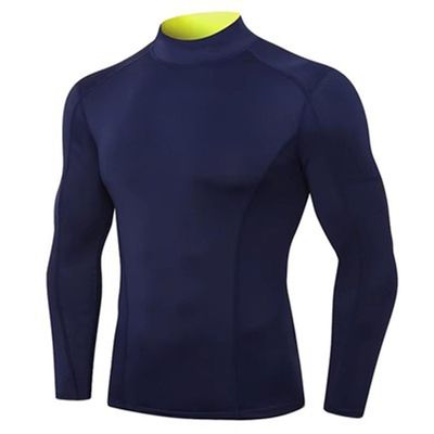 BaMfy compression shirt Men's tight-fitting shirts, long-sleeved sports training shirts, sports running bottoming shirts (Color : A4, Size : X-Large)