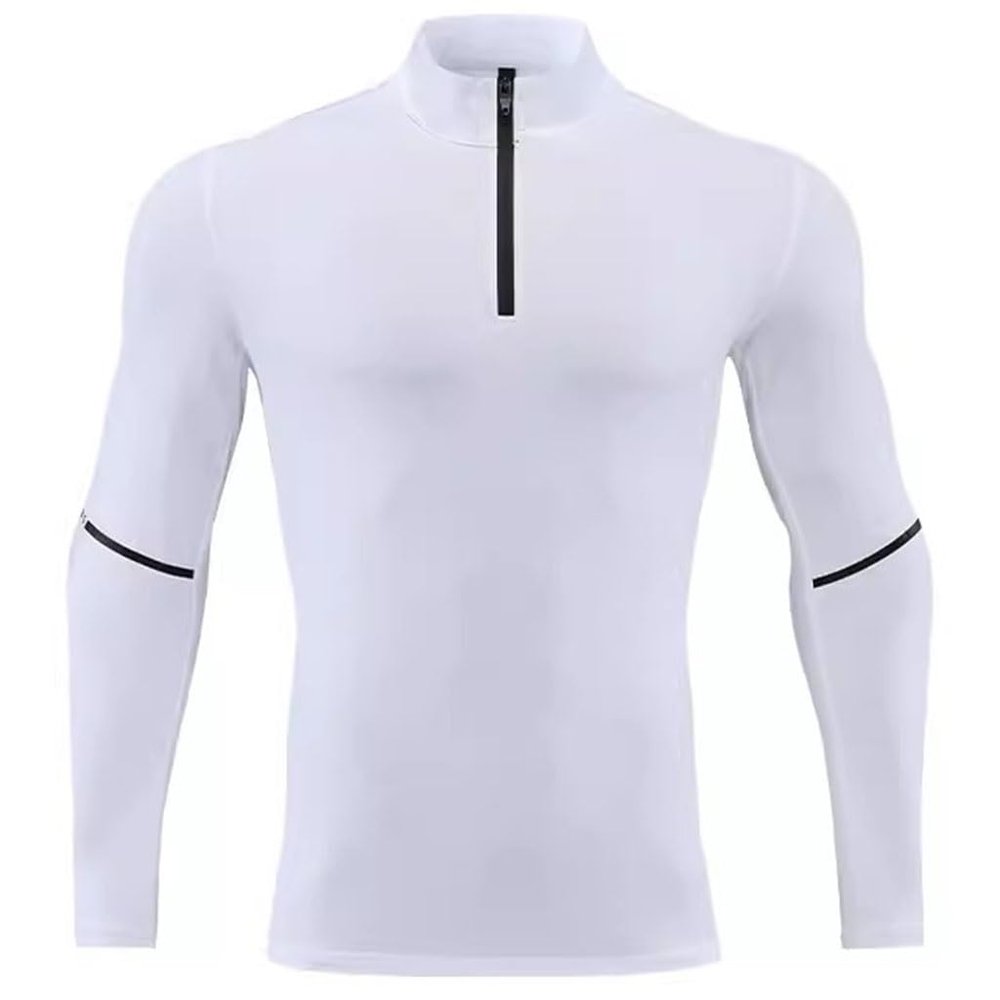 compression shirt Men's tight-fitting shirt top long-sleeved sports bottoming training, high-necked tight-fitting shirt (Color : A5, Size : XX-Large)
