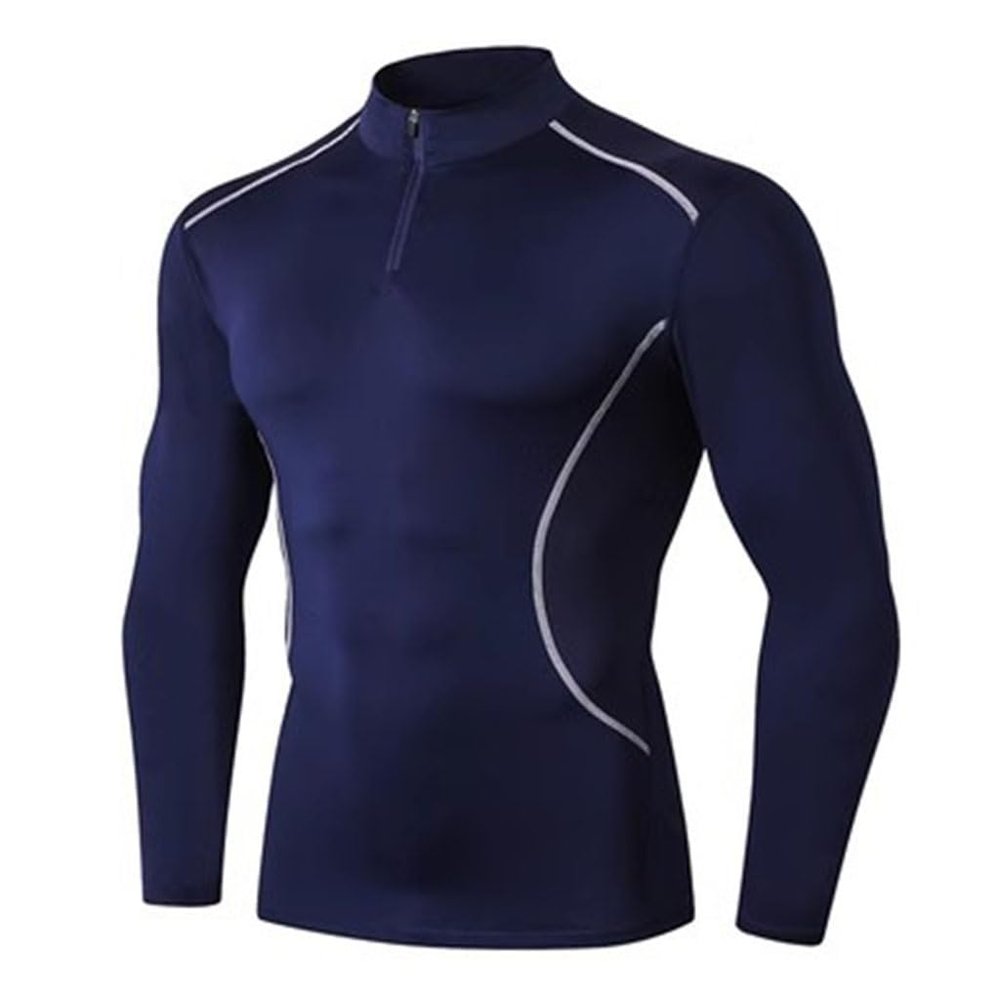 BaMfy compression shirt Men's tight shirt long sleeve gym sports fitness base shirt, Sports Training Shirt(A5,XX-Large)