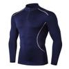 BaMfy compression shirt Men's tight shirt long sleeve gym sports fitness base shirt, Sports Training Shirt(A5,XX-Large) view 1