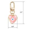 Jasimkiss Evil Eye Keychains Sweat-heart Keychains Protection Charm for Women Men Car Key Ring Bag Purse Accessories (Pink) view 3