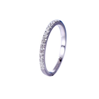 OLELy Simple classic Universal matching grade thin half ring row Diamond ring sweet Instafamous ring