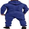 SteJar Men's Hooded Jumpsuit Zip Up One Piece Pajamas Playsuit Jogger Sweatsuit Overall Romper (Blue,4X-Large) view 3